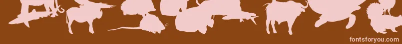 フォントLeMondeDeVictor – 茶色の背景にピンクのフォント