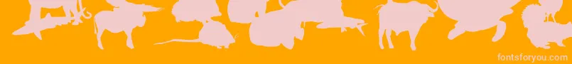 LeMondeDeVictor-fontti – vaaleanpunaiset fontit oranssilla taustalla