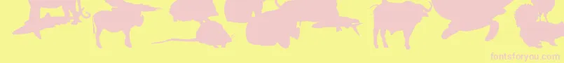 Fonte LeMondeDeVictor – fontes rosa em um fundo amarelo