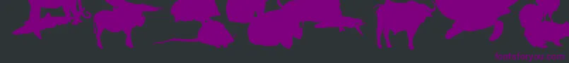 Czcionka LeMondeDeVictor – fioletowe czcionki na czarnym tle
