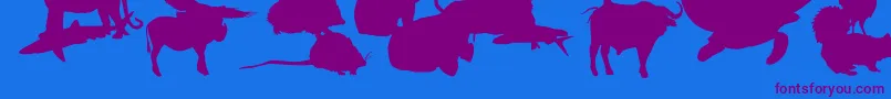 LeMondeDeVictor Font – Purple Fonts on Blue Background