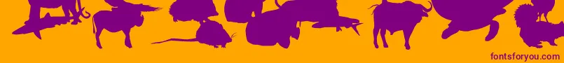 フォントLeMondeDeVictor – オレンジの背景に紫のフォント