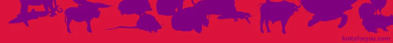 フォントLeMondeDeVictor – 赤い背景に紫のフォント