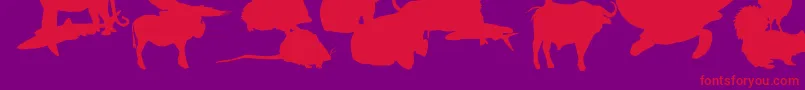 フォントLeMondeDeVictor – 紫の背景に赤い文字