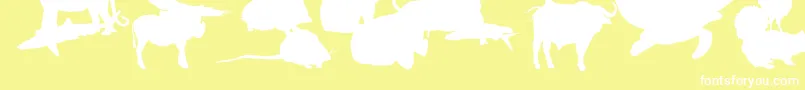 LeMondeDeVictor-fontti – valkoiset fontit keltaisella taustalla