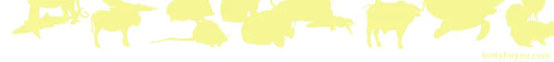 LeMondeDeVictor-fontti – keltaiset fontit valkoisella taustalla