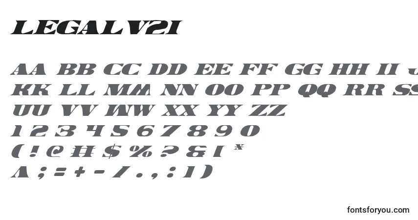 Fuente Legalv2i - alfabeto, números, caracteres especiales