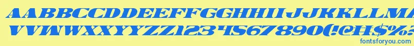 Legalv2i Font – Blue Fonts on Yellow Background