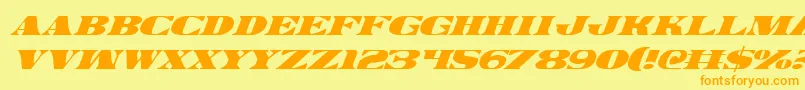 Czcionka Legalv2i – pomarańczowe czcionki na żółtym tle