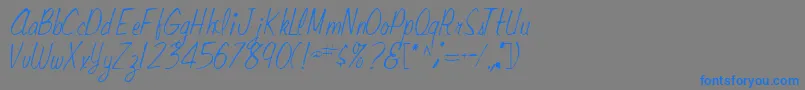 フォントRaceRegular – 灰色の背景に青い文字