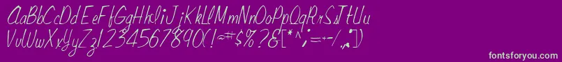 RaceRegular Font – Green Fonts on Purple Background