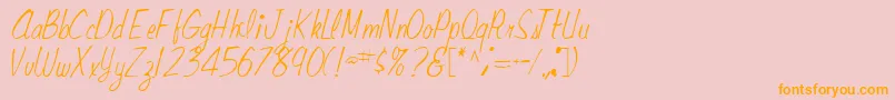 RaceRegular-Schriftart – Orangefarbene Schriften auf rosa Hintergrund