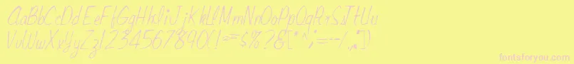 RaceRegular Font – Pink Fonts on Yellow Background