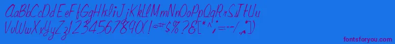 RaceRegular Font – Purple Fonts on Blue Background