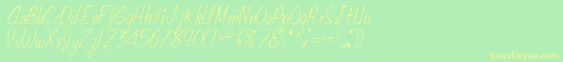 RaceRegular Font – Yellow Fonts on Green Background