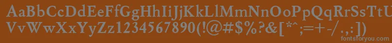 UkrainianmyslBold-fontti – harmaat kirjasimet ruskealla taustalla