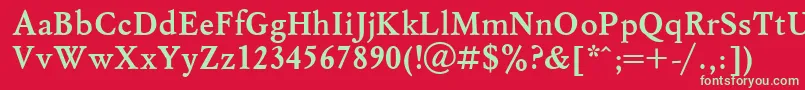 フォントUkrainianmyslBold – 赤い背景に緑の文字