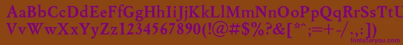 UkrainianmyslBold Font – Purple Fonts on Brown Background