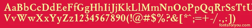 UkrainianmyslBold Font – Yellow Fonts on Red Background