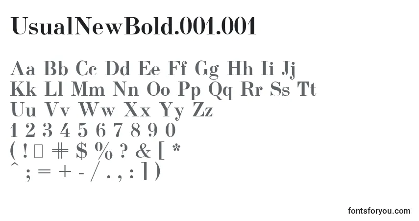Schriftart UsualNewBold.001.001 – Alphabet, Zahlen, spezielle Symbole