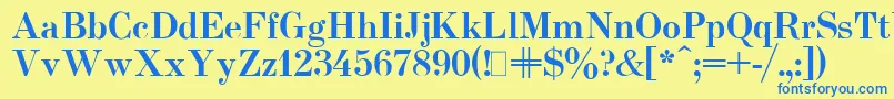 UsualNewBold.001.001 Font – Blue Fonts on Yellow Background