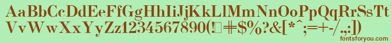 フォントUsualNewBold.001.001 – 緑の背景に茶色のフォント