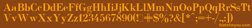 フォントUsualNewBold.001.001 – オレンジ色の文字が茶色の背景にあります。