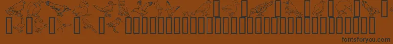 Fonte GeBirdsOfAFeather – fontes pretas em um fundo marrom