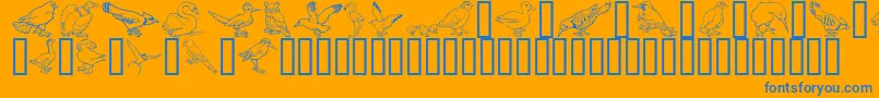 Шрифт GeBirdsOfAFeather – синие шрифты на оранжевом фоне