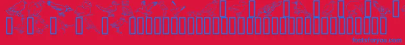 GeBirdsOfAFeather Font – Blue Fonts on Red Background