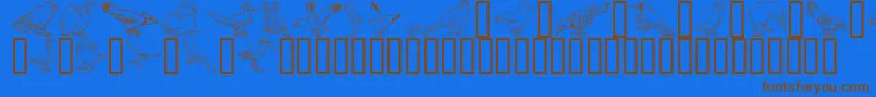 GeBirdsOfAFeather-fontti – ruskeat fontit sinisellä taustalla