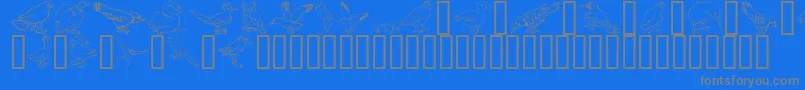 Fonte GeBirdsOfAFeather – fontes cinzas em um fundo azul