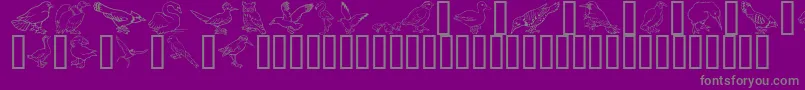 Шрифт GeBirdsOfAFeather – серые шрифты на фиолетовом фоне