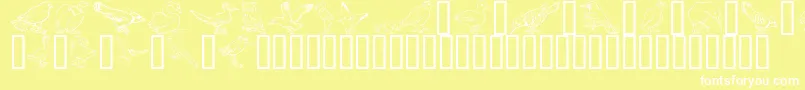 GeBirdsOfAFeather Font – White Fonts on Yellow Background