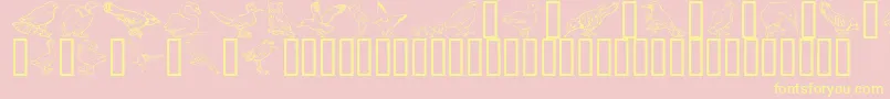 fuente GeBirdsOfAFeather – Fuentes Amarillas Sobre Fondo Rosa