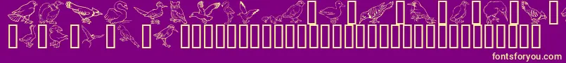 GeBirdsOfAFeather Font – Yellow Fonts on Purple Background