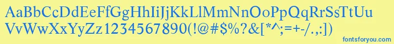 LyonRegular-Schriftart – Blaue Schriften auf gelbem Hintergrund