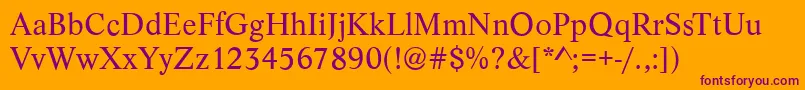 LyonRegular Font – Purple Fonts on Orange Background