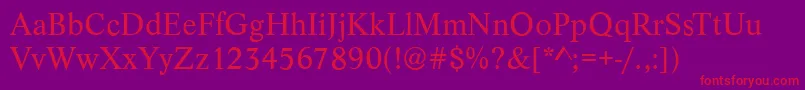 LyonRegular Font – Red Fonts on Purple Background