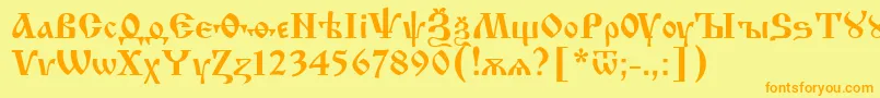 Шрифт Izh – оранжевые шрифты на жёлтом фоне