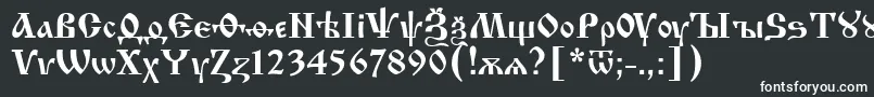 フォントIzh – 黒い背景に白い文字