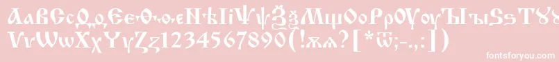 フォントIzh – ピンクの背景に白い文字