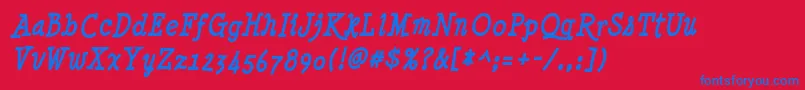 More about Minyanouvelle Bolditalic Font Minyanouvelle Bolditalic Font – Blue Fonts on Red Background