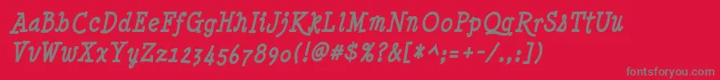 Minyanouvelle Bolditalic Font – Gray Fonts on Red Background