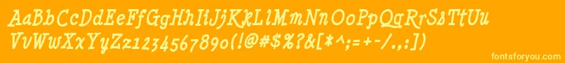 Minyanouvelle Bolditalic Font – Yellow Fonts on Orange Background