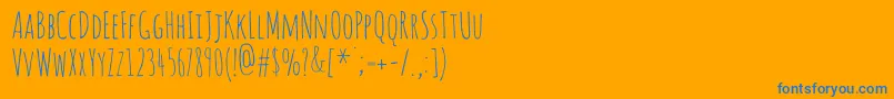 AmaticScRegular-fontti – siniset fontit oranssilla taustalla