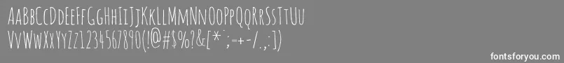 AmaticScRegular-fontti – valkoiset fontit harmaalla taustalla