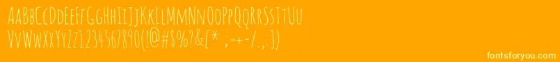 Шрифт AmaticScRegular – жёлтые шрифты на оранжевом фоне