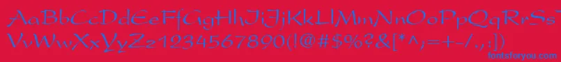 Keirn Font – Blue Fonts on Red Background