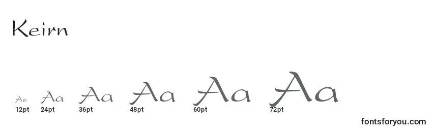 Размеры шрифта Keirn